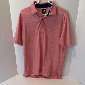 Footjoy FJ Men’s Sm Pink Graphic Golf Polo Active Short Sleeve Shirt